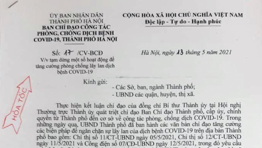 Tăng cường phòng chống lây lan dịch bệnh Covid-19, Hà Nội tạm dừng hoạt động thể thao, sân golf, tập golf từ 12h00 ngày 13/5