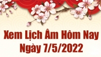 Lịch âm 7/5, xem âm lịch hôm nay Thứ Bảy ngày 7/5/2022 ngày tốt hay xấu? Lịch vạn niên 7/5/2022