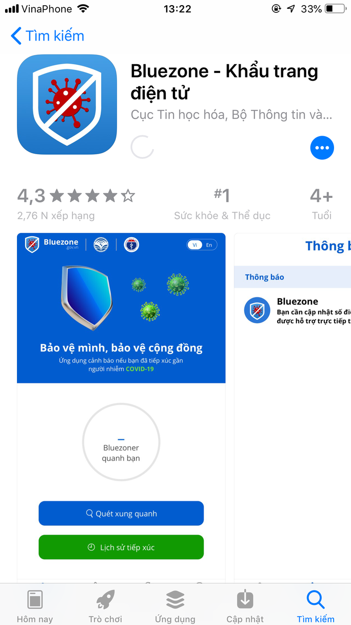 Khuyến nghị người dân cài ứng dụng Bluezone để cảnh báo người mắc Covid-19
