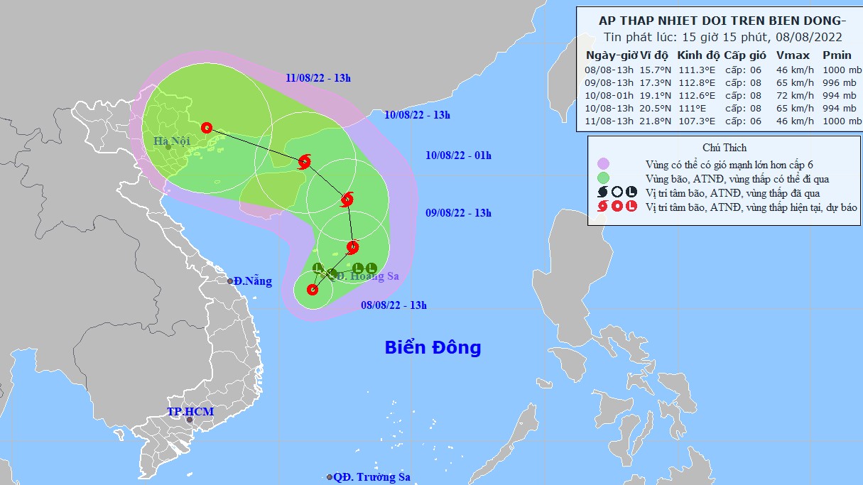 Dự báo: Áp thấp nhiệt đới trên Biển Đông có khả năng mạnh thành bão, gió giật cấp 10