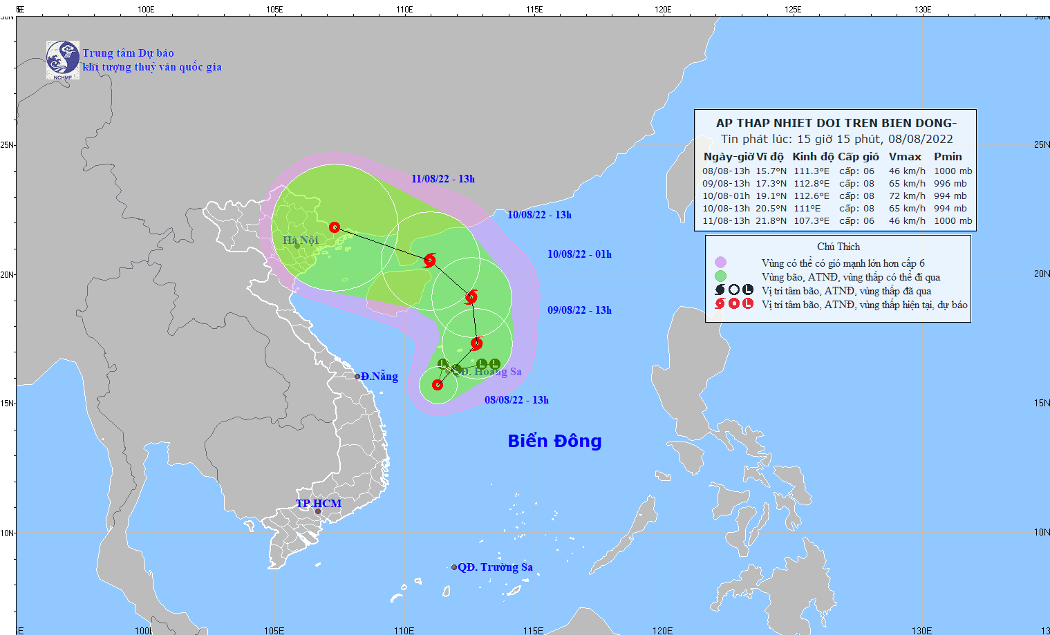 Dự báo thời tiết: Áp thấp nhiệt đới trên Biển Đông có khả năng mạnh thành bão, gió giật cấp 10
