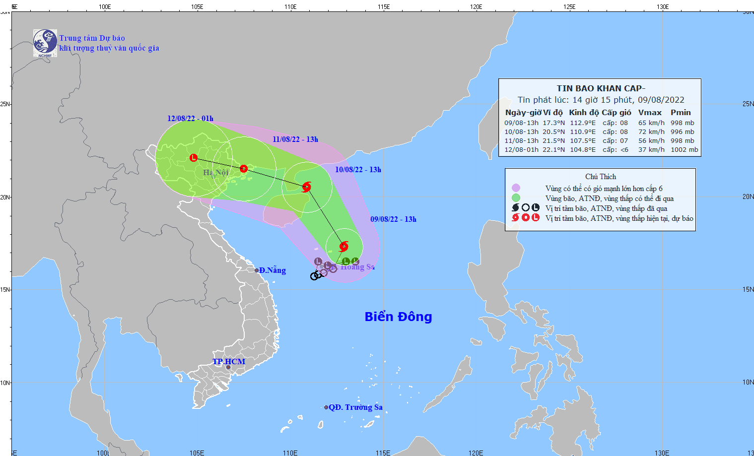 Tin bão khẩn cấp: Bão số 2 gây mưa vừa, mưa to đến rất to tại Bắc Bộ, Thanh Hóa và Nghệ An