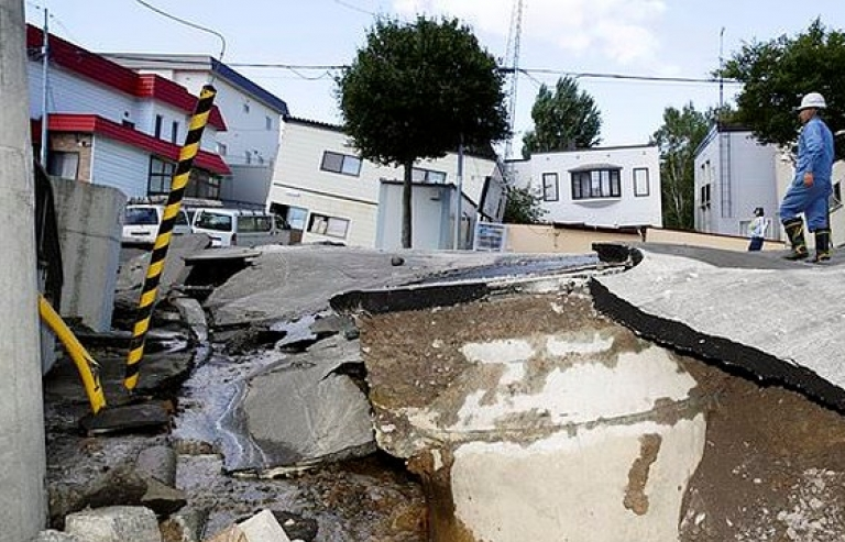 Nhật Bản: Động đất lật tung mặt đường và nhổ bật rễ cây