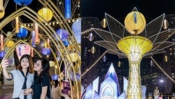 Cây đèn lồng hoa đăng lập kỷ lục Việt Nam về độ... khổng lồ