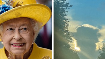 Đám mây giống hình Nữ hoàng Anh trên bầu trời sau khi bà băng hà