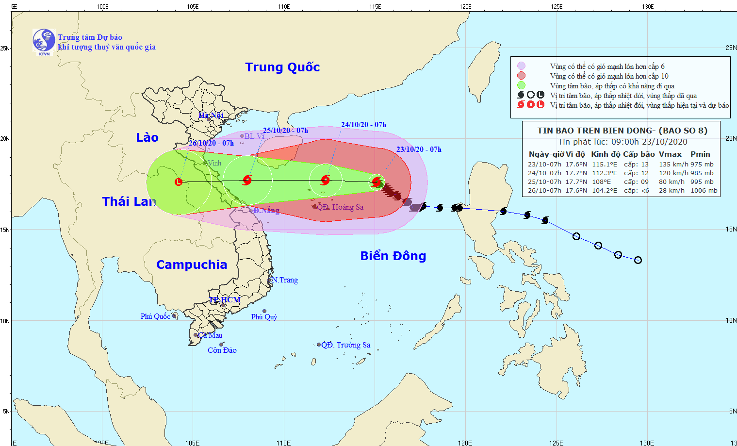 du bao thoi tiet 3 ngay toi 23 2510 bac bo dem mua rai rac ngay nang trung bo mua rat to bao so 8 ngay tren vung bien phia bac quan dao hoang s