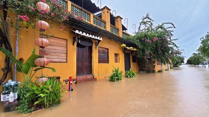 Hình ảnh Đà Nẵng-Phú Yên mưa to gió lớn, cây xanh gãy đổ khi bão số 9 chưa vào đất liền