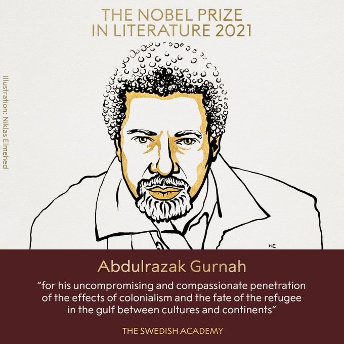 Chân dung và tác phẩm của nhà văn Abdulrazak GurnahNobel - chủ nhân giải thưởng Nobel Văn học 2021