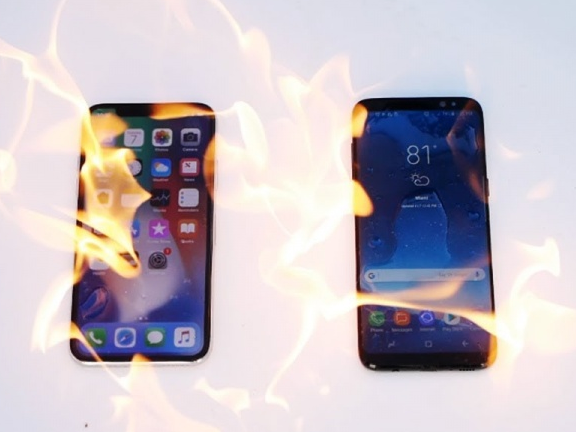 iPhone X hạ gục Galaxy S8 ở màn “so găng” trong lửa
