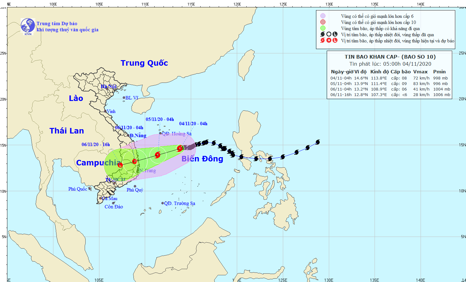 Dự báo thời tiết: Tin bão khẩn cấp, bão số 10 sẽ đi vào đất liền các tỉnh Quảng Ngãi đến Khánh Hòa