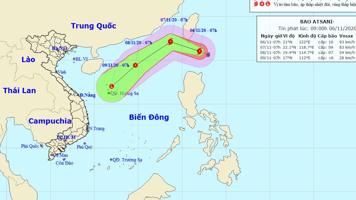 Dự báo thời tiết: Tin cuối cùng về cơn bão số 10; bão Atsani đi vào Biển Đông