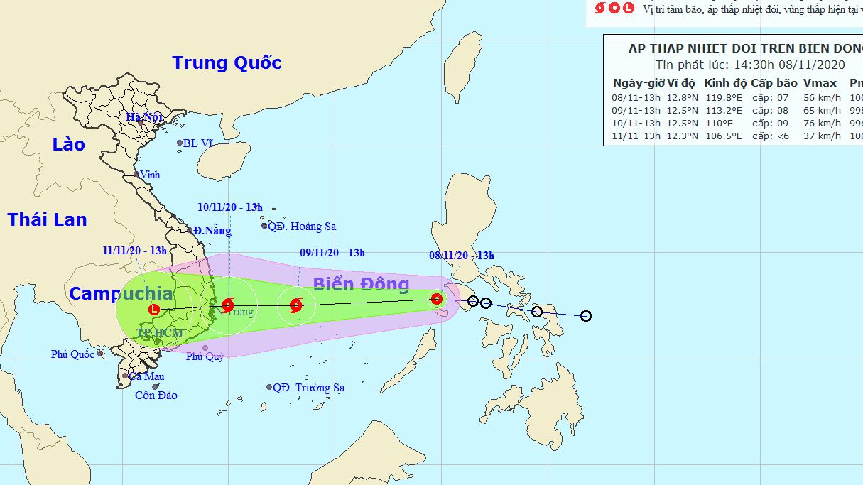 Dự báo thời tiết: Áp thấp nhiệt đới đi vào Biển Đông, khả năng mạnh thành bão