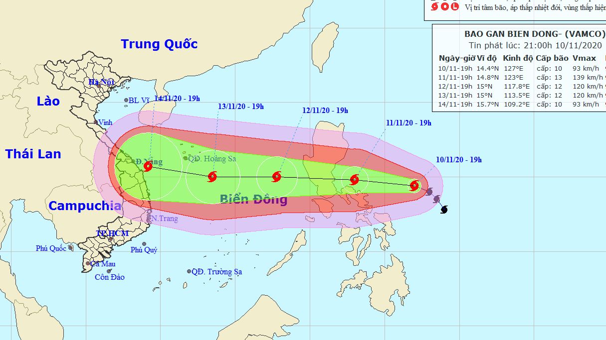 Dự báo thời tiết: Trong 24 đến 48 giờ tới, bão Vamco đi vào Biển Đông và sẽ tăng cấp rất nhanh