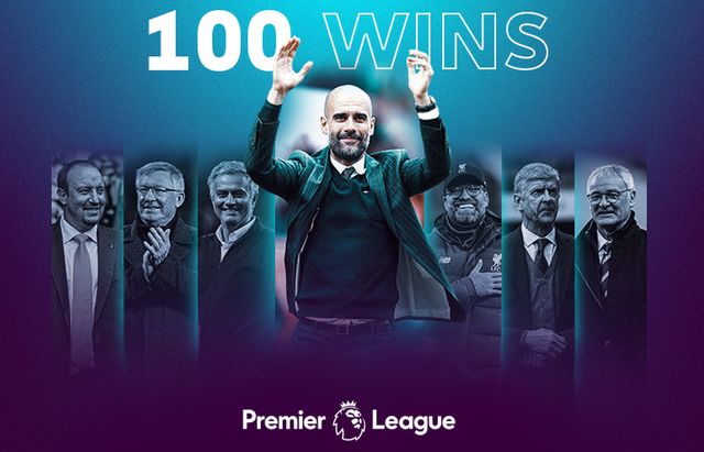 Vượt mặt Mourinho, HLV Pep Guardiola lập kỷ lục mới khi cán mốc 100 trận thắng ở Premier League