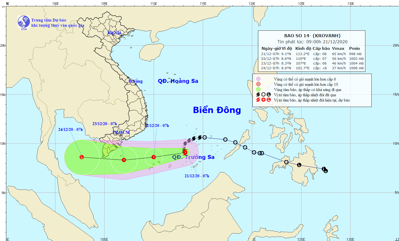 Dự báo thời tiết 3 ngày tới (21/23-12): Bắc Bộ trời rét, miền núi rét đậm rét hại. Trung Bộ, Nam Bộ mưa to cụ bộ