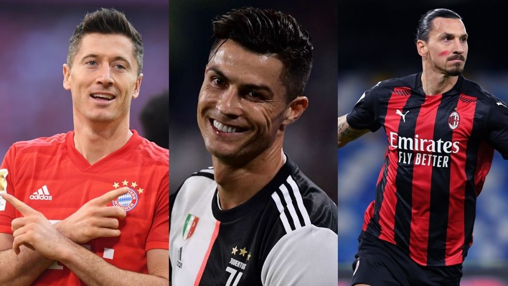 Top 10 cầu thủ săn bàn tốt nhất năm 2020 tính trong 5 giải vô địch quốc gia hàng đầu châu Âu gồm có: (Nguồn: Getty Images)