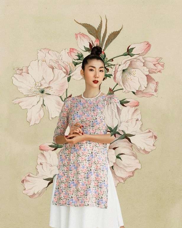 Cựu siêu mẫu Ngọc Quyên gửi nỗi nhớ quê nhà vào bộ trang phục áo dài Xuân cách điệu