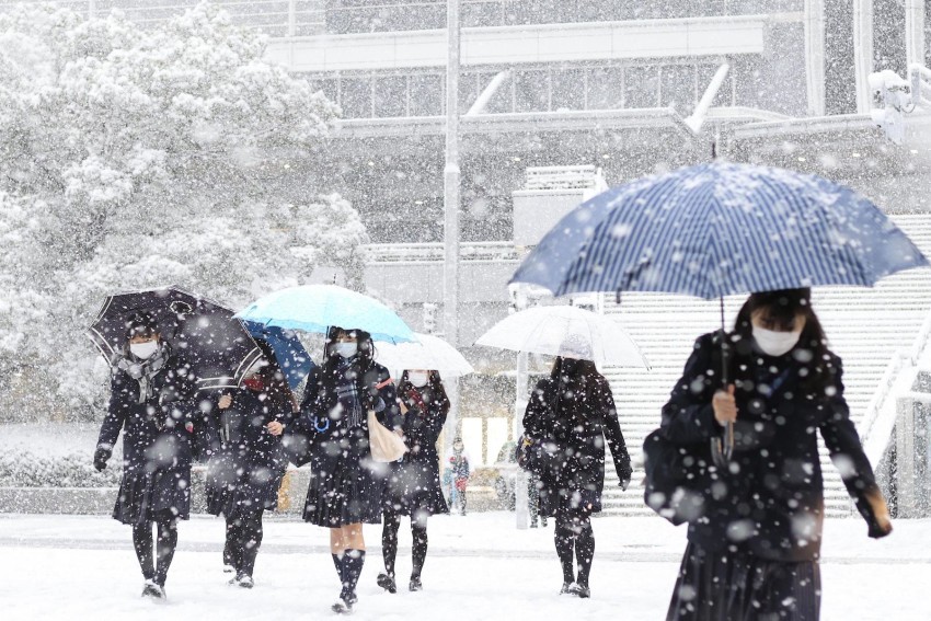 Tuyết rơi kỷ lục khiến ngành du lịch Nhật Bản gặp nhiều khó khăn khi các thành phố nổi tiếng đều nằm trong khu vực chịu ảnh hưởng. Trước đó, tình trạng dịch bệnh có dấu hiệu giảm đi ở Nhật dịp cuối năm khiến nhiều người lên kế hoạch đi nghỉ đêm giao thừa. (Nguồn: Kyodo)