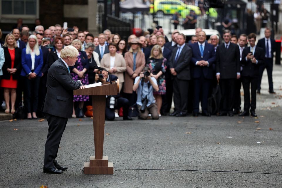 Thủ tướng Anh Boris Johnson phát biểu từ chức