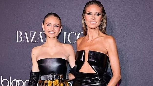 Siêu mẫu Heidi Klum và con gái trông như hai chị em