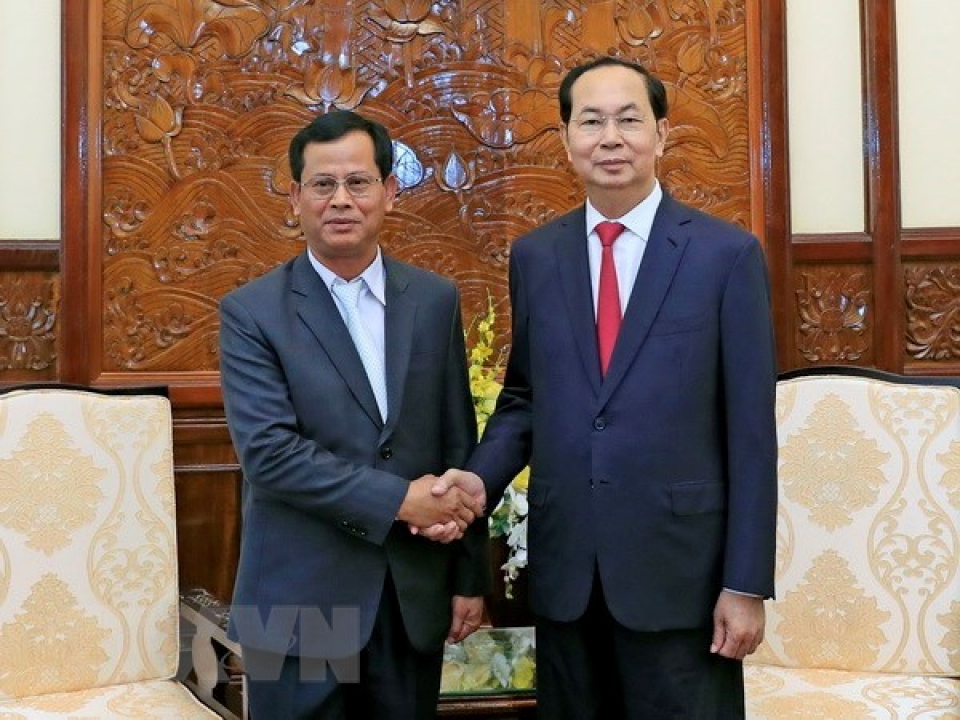 president tran dai quang receives lao deputy minister of public security