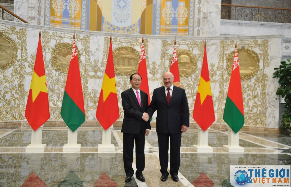 Belarus tổ chức Lễ đón chính thức Chủ tịch nước Trần Đại Quang