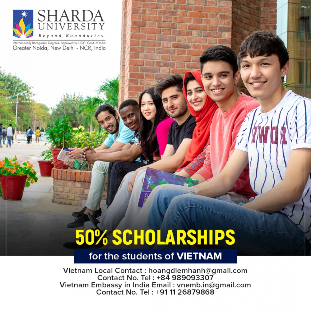 Đại học Sharda (Ấn Độ) cấp học bổng 50% học phí cho sinh viên Việt Nam