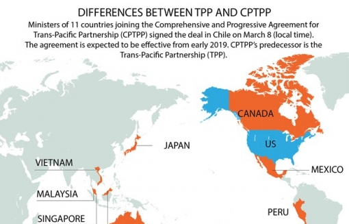 Differences between TPP and CPTPP