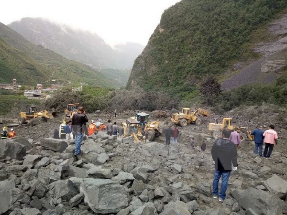 sympathy to china over landslide in sichuan province