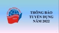 Viện Nghiên cứu Chiến lược Ngoại giao thông báo tuyển dụng 4 trợ lý nghiên cứu