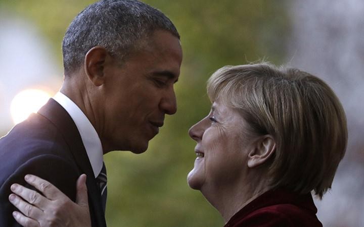 Ông Obama trong chuyến thăm Đức cuối cùng trước khi hết nhiệm kỳ Tổng thống năm 2016. Ảnh AP