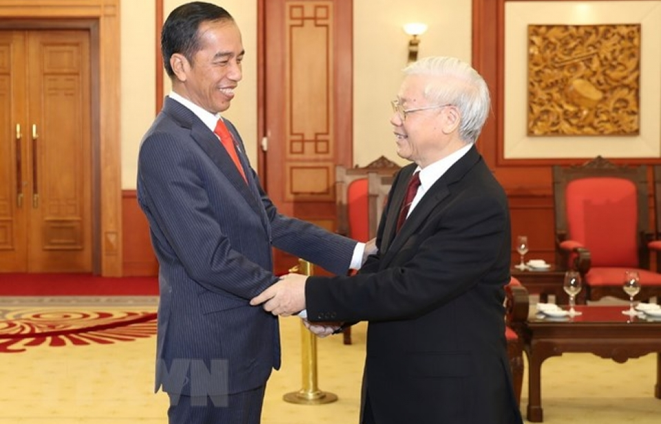 Party chief welcomes Indonesian President