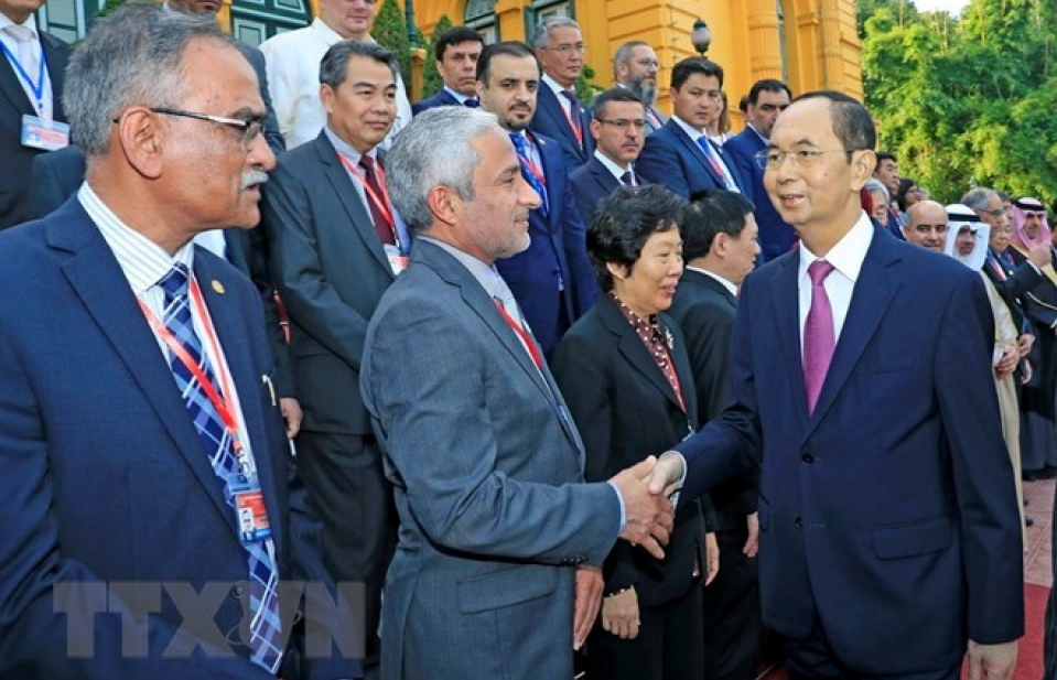 President Tran Dai Quang welcomes heads of delegations to ASOSAI 14