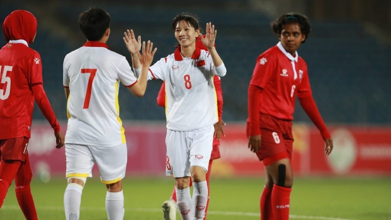 Đội tuyển bóng đá nữ Việt Nam giành chiến thắng 'đậm đà' 16-0 trước Maldives