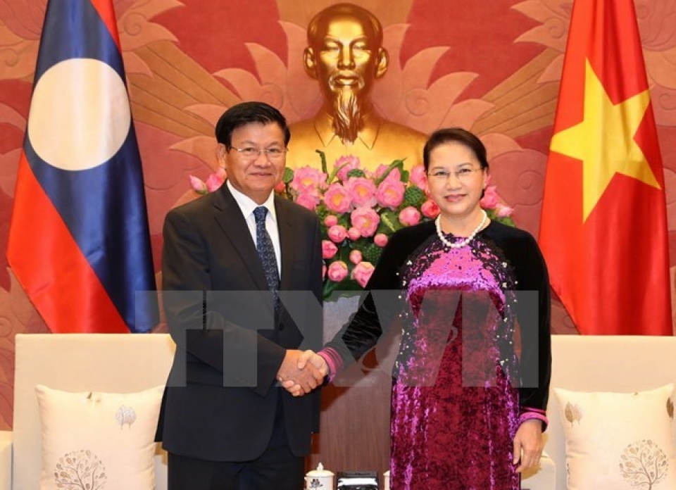 na chairwoman nguyen thi kim ngan welcomes lao pm