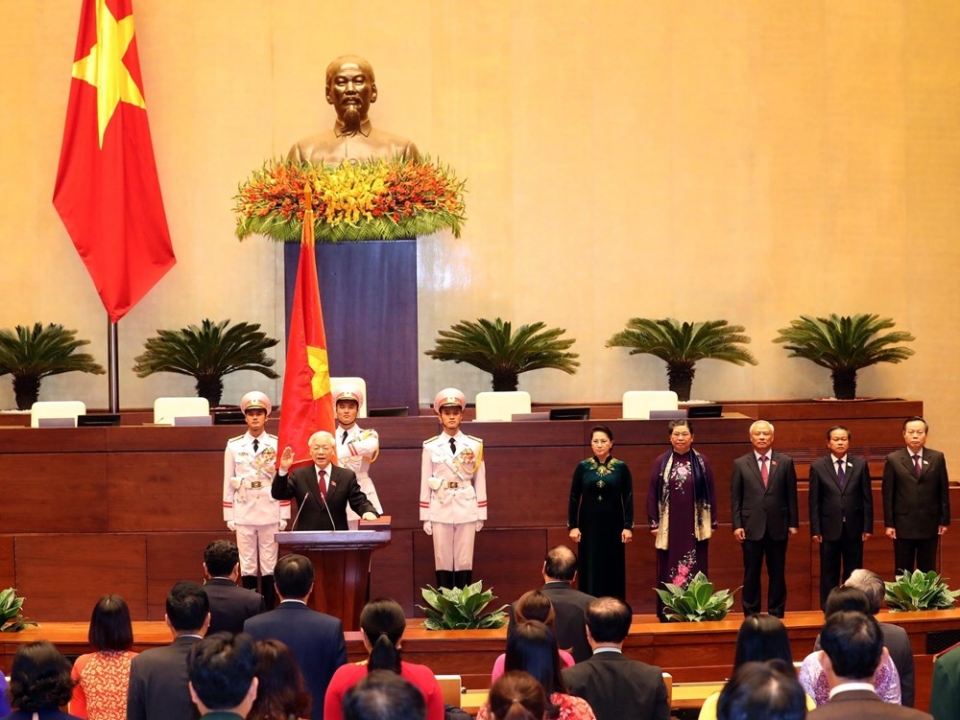 party chief nguyen phu trong elected as state president