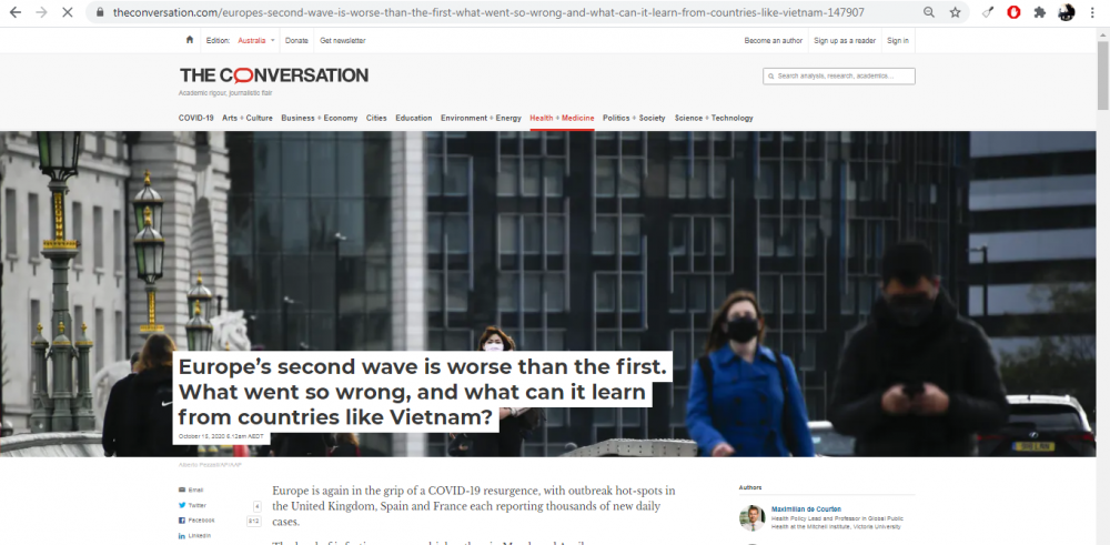 The Conversation: Châu Âu có thể học hỏi gì từ thành công chống Covid-19 của Việt Nam?