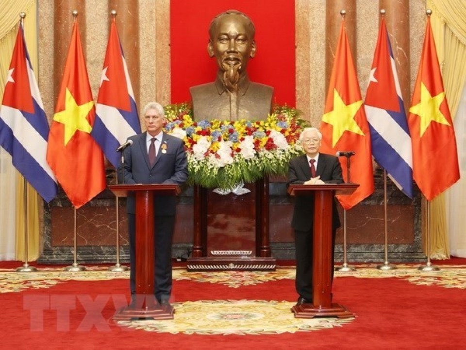 cuban leader miguel diaz canel concludes vietnam visit