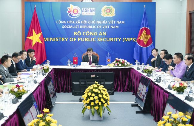 Hội nghị Quan chức cấp cao ASEAN về Phòng, chống tội phạm xuyên quốc gia lần thứ 20 (SOMTC 20) theo hình thức trực tuyến ngày 24/9. (Nguồn: TTXVN)