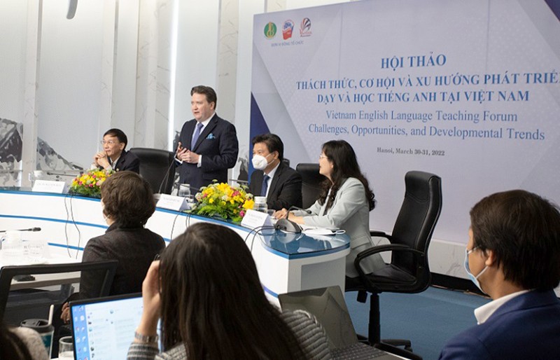 Đại sứ Hoa Kỳ tại Việt Nam Marc Knapper phát biểu tại hội thảo (Ảnh: Đại sứ quán Hoa Kỳ)