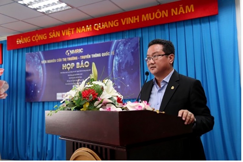 Ông Hồ Minh Sơn-Viện trưởng IMRIC phát biểu tại buổi họp báo (Ảnh:Bảo Lan)