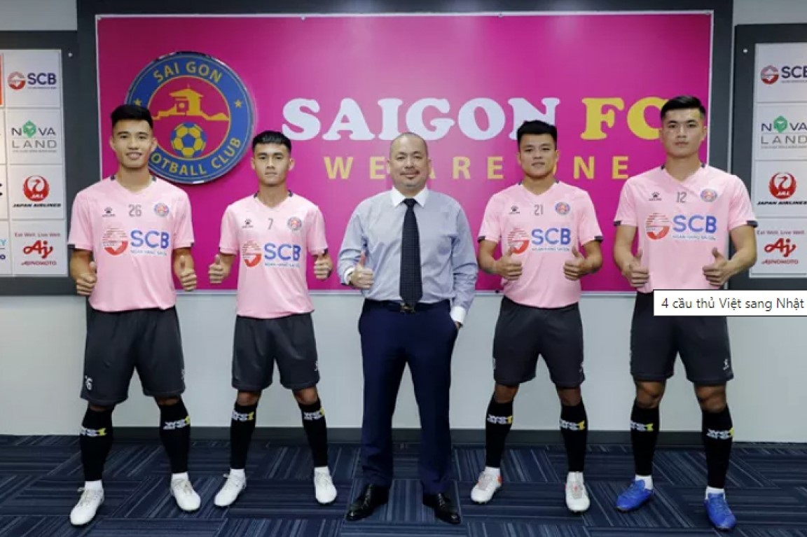 Four Vietnamese footballers to play in Japan. (Photo: VOV)