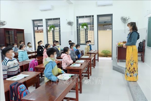 Nearly 79 percent of students return to school.  (Photo: VNA)