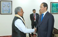 president tran dai quang holds talks with indian pm narendra modi