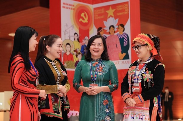 Female delegates at the 13th National Party Congress (Photo: VNA)