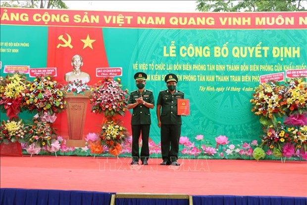 Tay Ninh announces establishment of border guard station at Tan Nam international border gate. (Photo: VNA)