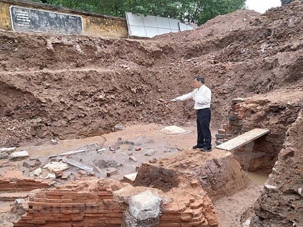 New vestiges found during excavation at Thang Long Imperial Citadel