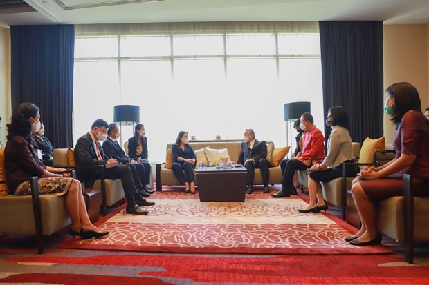 Vice President Vo Thi Anh Xuan meets Thai Deputy Prime Minister and Foreign Minister Don Pramudwinai on June 23. (Photo: VNA)