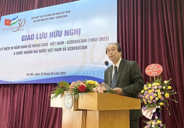 Vietnam-Uzbekistan Friendship Association Luong Phan Cu speaks at the event. (Photo: baoquocte.vn) Gathering marks 30th anniversary of Vietnam-Uzbekistan diplomatic ties