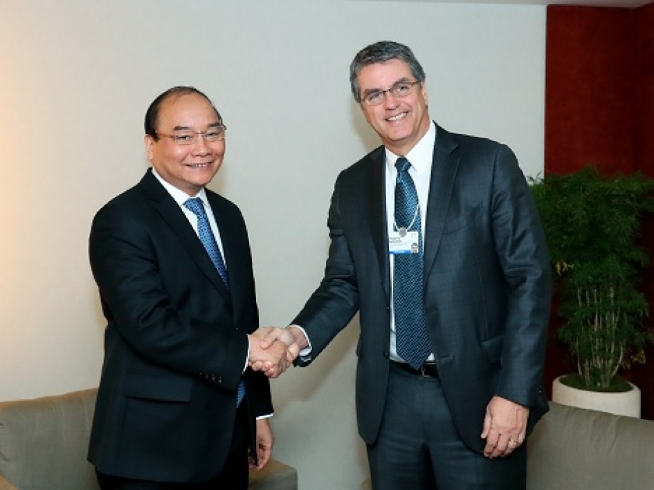 Thủ tướng Nguyễn Xuân Phúc tiếp lãnh đạo WB, WTO tại Davos